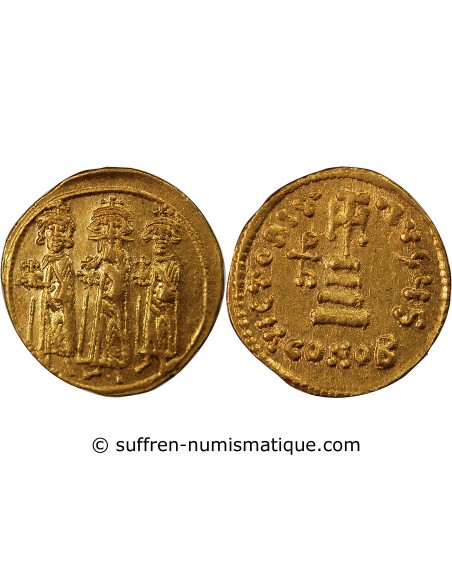 HERACLIUS ET HERACLIUS CONSTANTIN - SOLIDUS OR 610 / 641 CONSTANTINOPLE