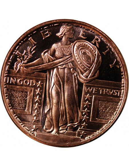 USA, LIBERTE DEBOUT - 1 ONCE CUIVRE