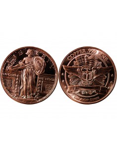 USA, LIBERTE DEBOUT - 1 ONCE CUIVRE 2