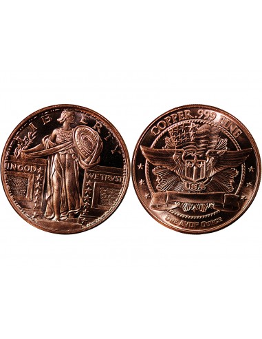 USA, LIBERTE DEBOUT - 1 ONCE CUIVRE