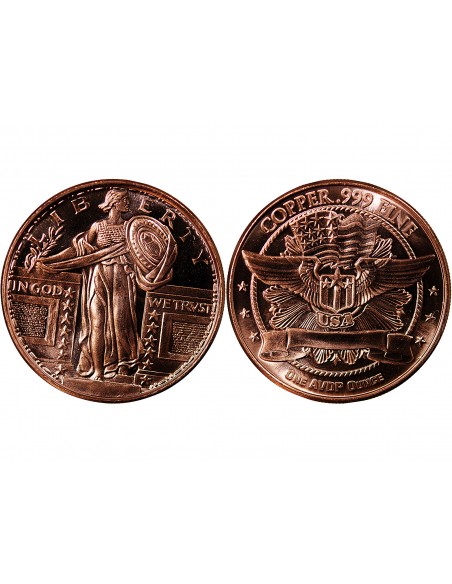 USA, LIBERTE DEBOUT - 1 ONCE CUIVRE
