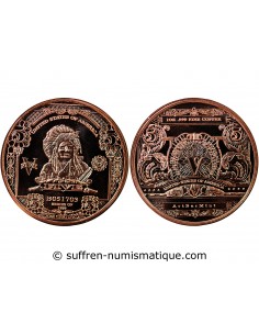USA, CHEF INDIEN - 1 ONCE CUIVRE / 5 DOLLARS
