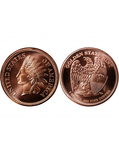 USA, TETE D'INDIEN CENT - 1 ONCE CUIVRE