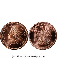 USA, TETE D'INDIEN CENT - 1 ONCE CUIVRE