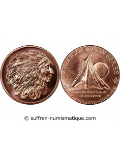 USA, TETE CHEF INDIEN - 1 ONCE CUIVRE