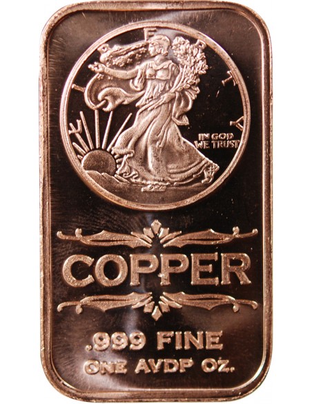 USA, LINGOT WALKING LIBERTY - ONCE CUIVRE