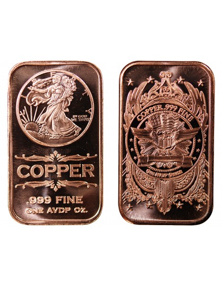 USA, LINGOT WALKING LIBERTY - ONCE CUIVRE