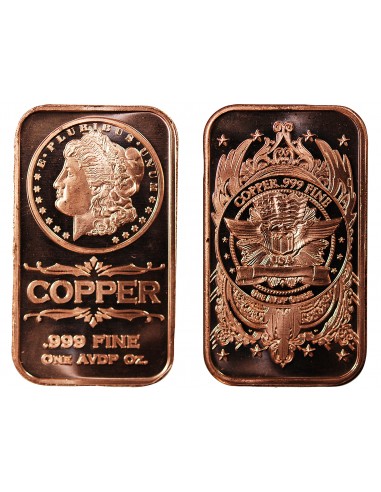 USA, LINGOT MORGAN DOLLAR - 1 ONCE CUIVRE