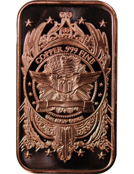 USA, LINGOT LIBERTY HEAD - 1 ONCE CUIVRE