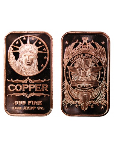 USA, LINGOT LIBERTY HEAD - 1 ONCE CUIVRE