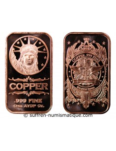USA, LINGOT LIBERTY HEAD - 1 ONCE CUIVRE