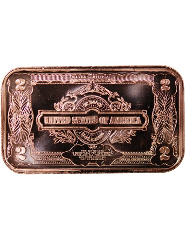 USA, LINGOT 2$ WASHINGTON - 1 ONCE CUIVRE