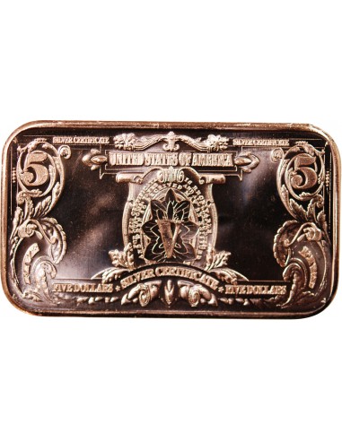 USA, LINGOT 5$ CHEF INDIEN - 1 ONCE CUIVRE