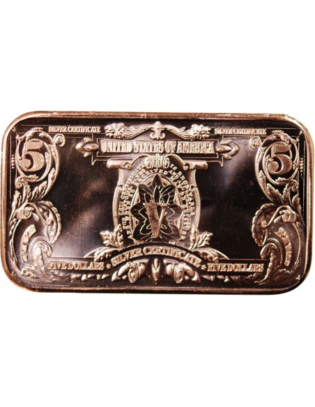 USA, LINGOT 5$ CHEF INDIEN - 1 ONCE CUIVRE