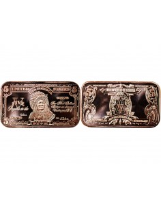 USA, LINGOT 5$ CHEF INDIEN - 1 ONCE CUIVRE 2