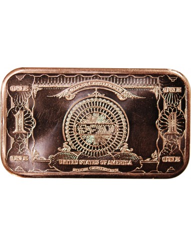 USA, LINGOT 1$ EAGLE- 1 ONCE CUIVRE