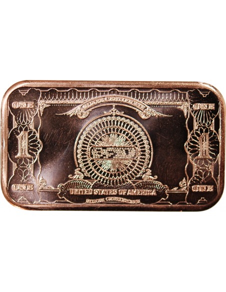 USA, LINGOT 1$ EAGLE- 1 ONCE CUIVRE