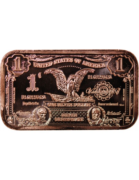 USA, LINGOT 1$ EAGLE- 1 ONCE CUIVRE