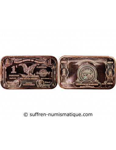 USA, LINGOT 1$ EAGLE- 1 ONCE CUIVRE