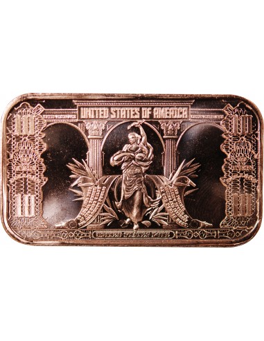 USA, LINGOT 10$ BISON - 1 ONCE CUIVRE