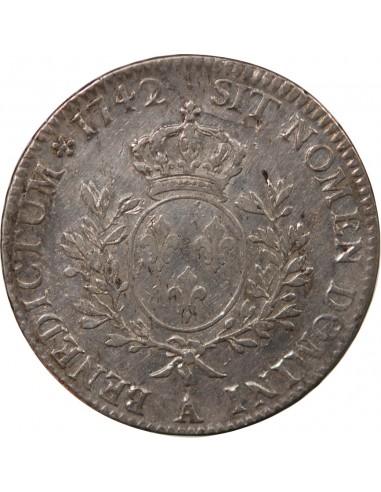 LOUIS XV - ECU AUX BRANCHES D'OLIVIER 1742 A PARIS