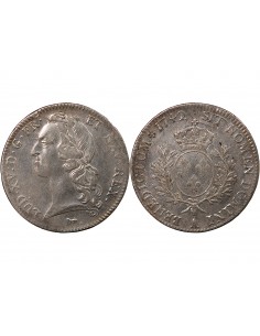 LOUIS XV - ECU AUX BRANCHES D'OLIVIER 1742 A PARIS 2