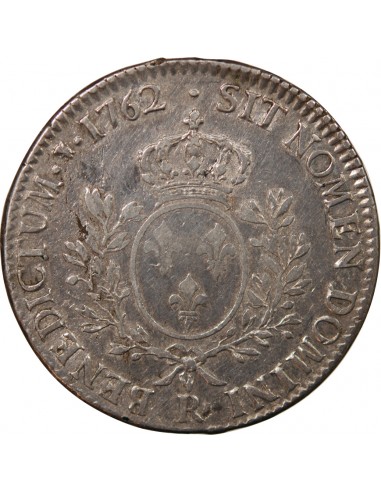 LOUIS XV - ECU AUX BRANCHES D'OLIVIER 1762 R ORLEANS