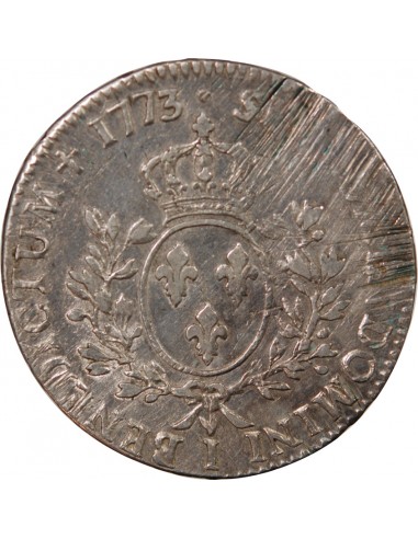 LOUIS XV - ÉCU ARGENT A LA VIEILLE TÊTE 1773 I LIMOGES