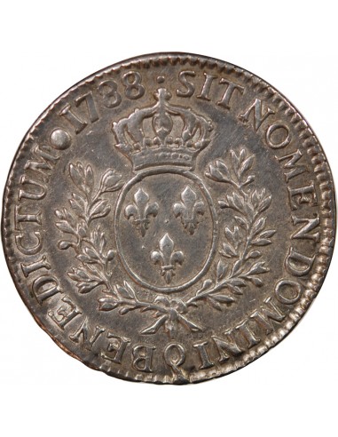 LOUIS XVI - ÉCU ARGENT AUX BRANCHES D'OLIVIER 1788 Q PERPIGNAN