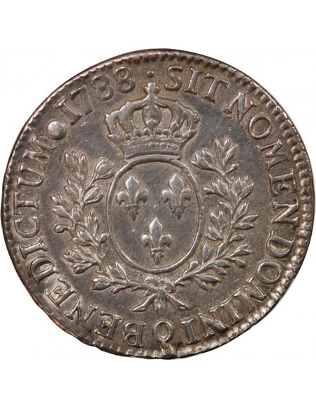 LOUIS XVI - ÉCU ARGENT AUX BRANCHES D'OLIVIER 1788 Q PERPIGNAN