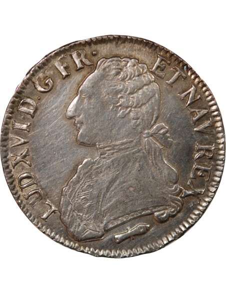 LOUIS XVI - ÉCU ARGENT AUX BRANCHES D'OLIVIER 1788 Q PERPIGNAN