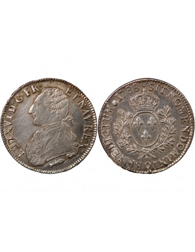 LOUIS XVI - ÉCU ARGENT AUX BRANCHES D'OLIVIER 1788 Q PERPIGNAN