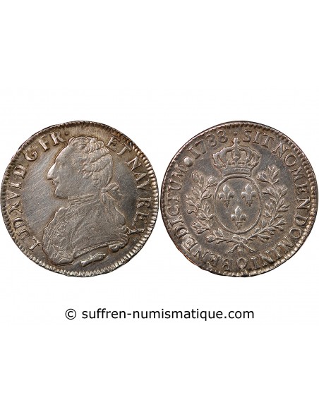 LOUIS XVI - ÉCU ARGENT AUX BRANCHES D'OLIVIER 1788 Q PERPIGNAN