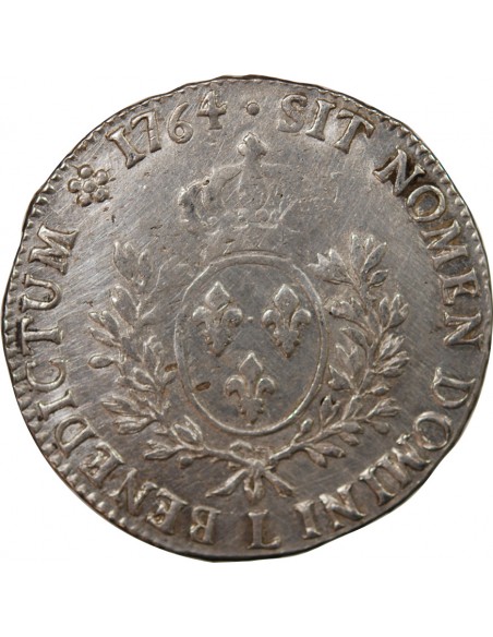 LOUIS XV - ÉCU ARGENT AU BANDEAU 1764 L BAYONNE