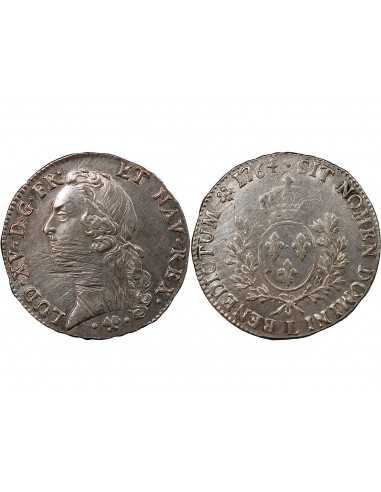 LOUIS XV - ÉCU ARGENT AU BANDEAU 1764 L BAYONNE