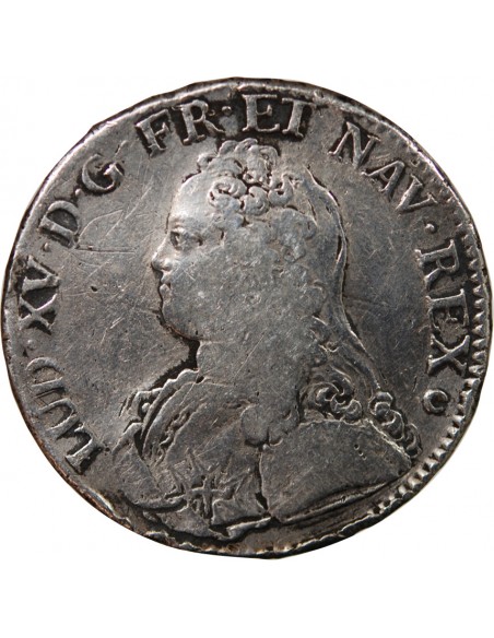 LOUIS XV - ECU AUX BRANCHES D'OLIVIER 1728 E TOURS