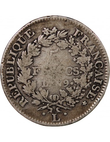 UNION et FORCE, DIRECTOIRE - 5 FRANCS AN 9 L BAYONNE