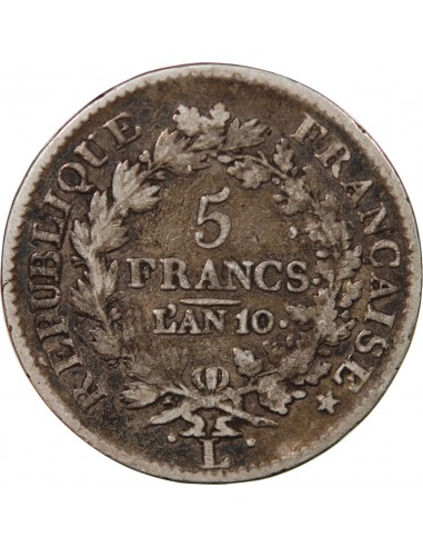 UNION et FORCE, DIRECTOIRE - 5 FRANCS AN 10 L BAYONNE