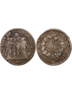 UNION et FORCE, DIRECTOIRE - 5 FRANCS AN 11 MA MARSEILLE 2
