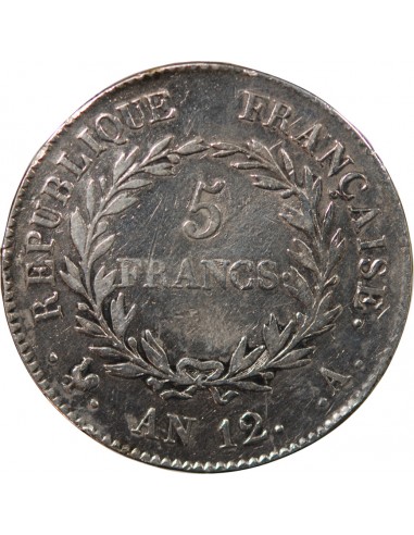BONAPARTE Ier CONSUL﻿ - 5 FRANCS ARGENT AN 12 A PARIS