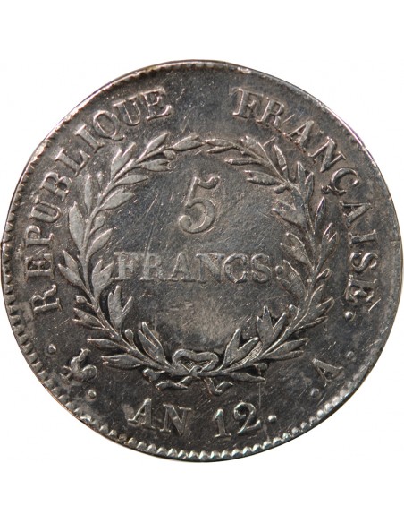 BONAPARTE Ier CONSUL﻿ - 5 FRANCS ARGENT AN 12 A PARIS