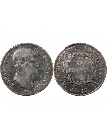 BONAPARTE Ier CONSUL﻿ - 5 FRANCS ARGENT AN 12 A PARIS