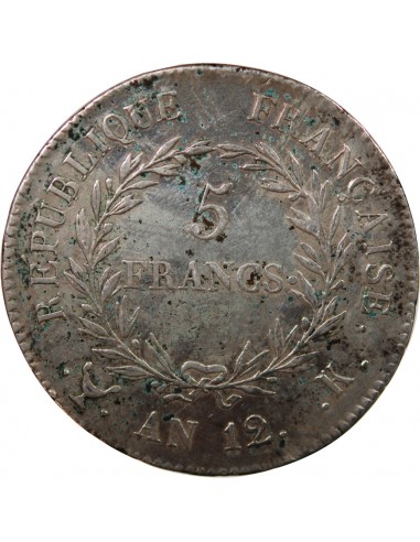 BONAPARTE Ier CONSUL﻿ - 5 FRANCS ARGENT AN 12 K BORDEAUX