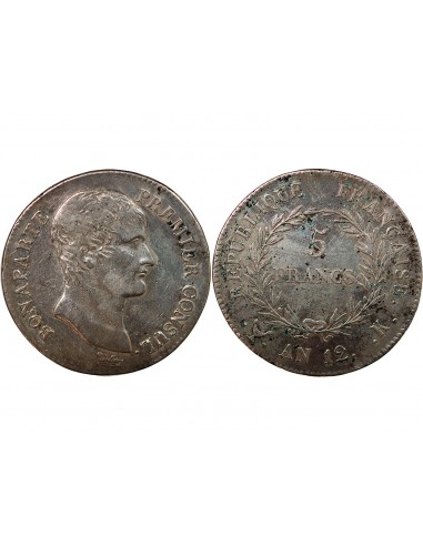 BONAPARTE Ier CONSUL﻿ - 5 FRANCS ARGENT AN 12 K BORDEAUX