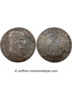 BONAPARTE Ier CONSUL﻿ - 5 FRANCS ARGENT AN 12 K BORDEAUX