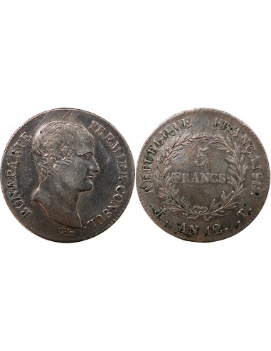 BONAPARTE Ier CONSUL﻿ - 5 FRANCS ARGENT AN 12 T NANTES