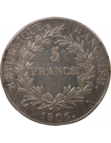 NAPOLEON Ier - 5 FRANCS 1806 A PARIS "Type République"