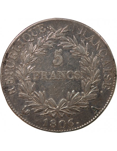 NAPOLEON Ier - 5 FRANCS 1806 A PARIS "Type République"