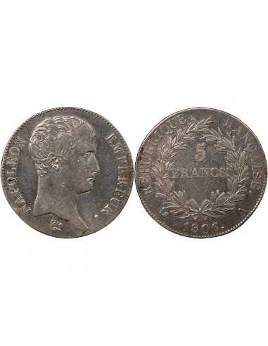 NAPOLEON Ier - 5 FRANCS 1806 A PARIS "Type République"