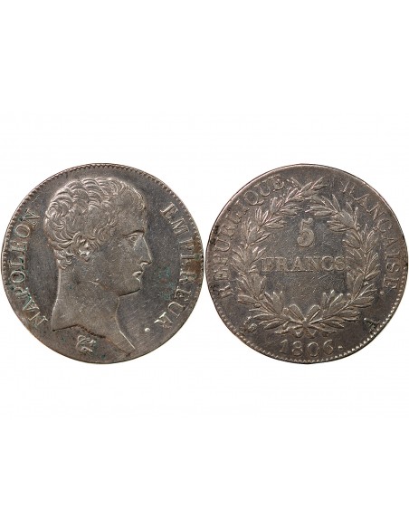 NAPOLEON Ier - 5 FRANCS 1806 A PARIS "Type République"